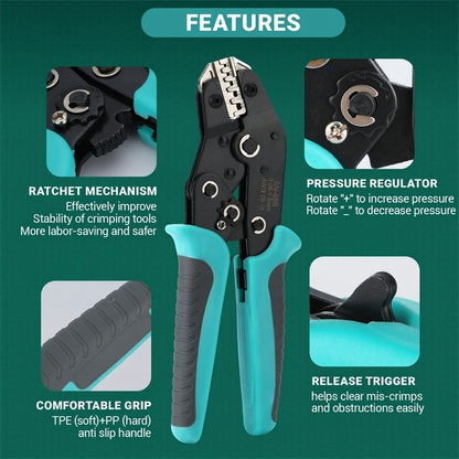 SLAM! Pinball Ratcheting Crimping Pliers SN-68B 28-16AWG