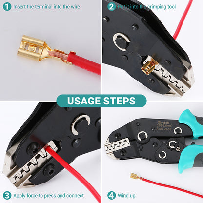 SLAM! Pinball Ratcheting Crimping Pliers SN-68B 28-16AWG
