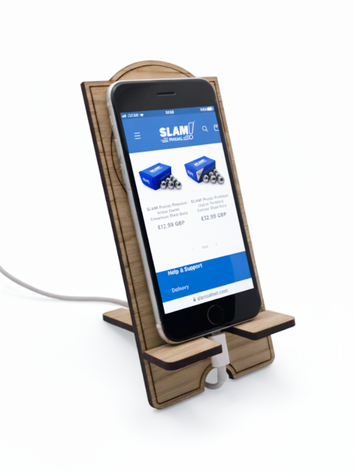 SLAM! Pinball Wooden Phone Holder Stand